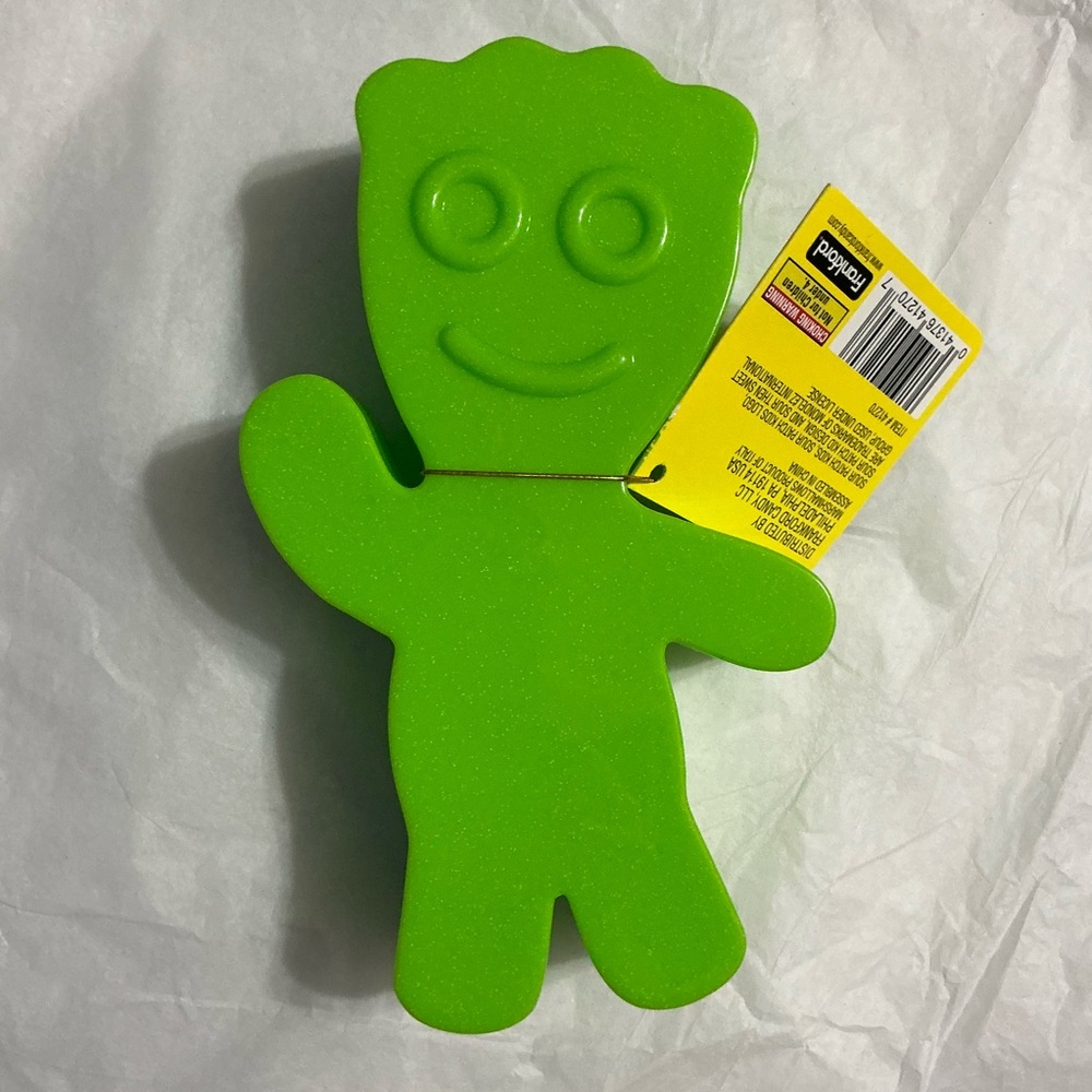 Empty Grass Green Plastic Sour Patch Kids Container